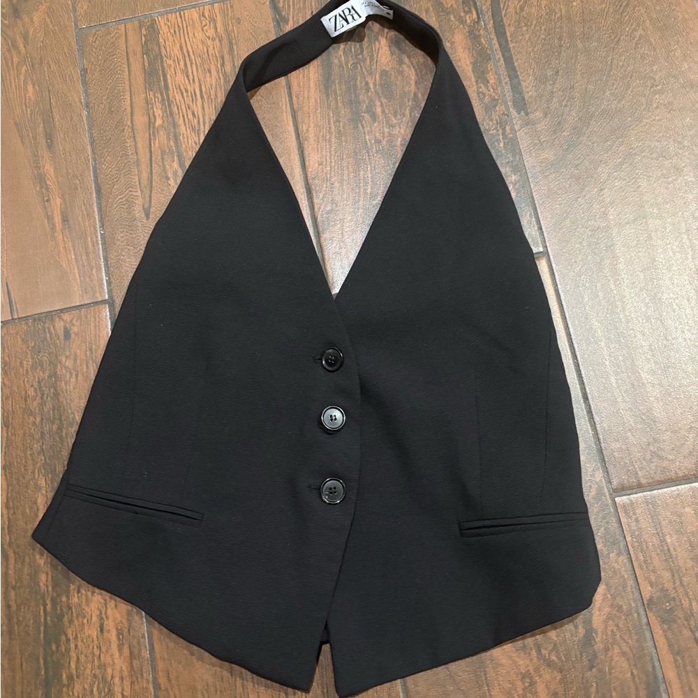 Zara Black Halter Vest